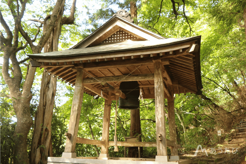 A rare bell tower at the shrine