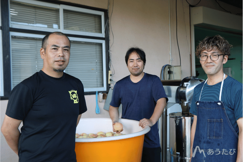 Winery team members working together in Fukushima