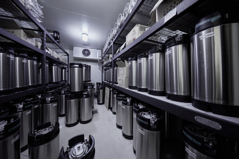 Kegs filled with craft beer