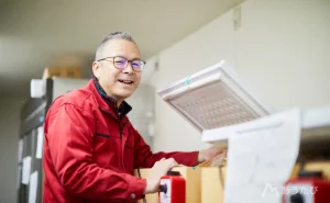 Saito brewing craft beer at his brewery in Japan