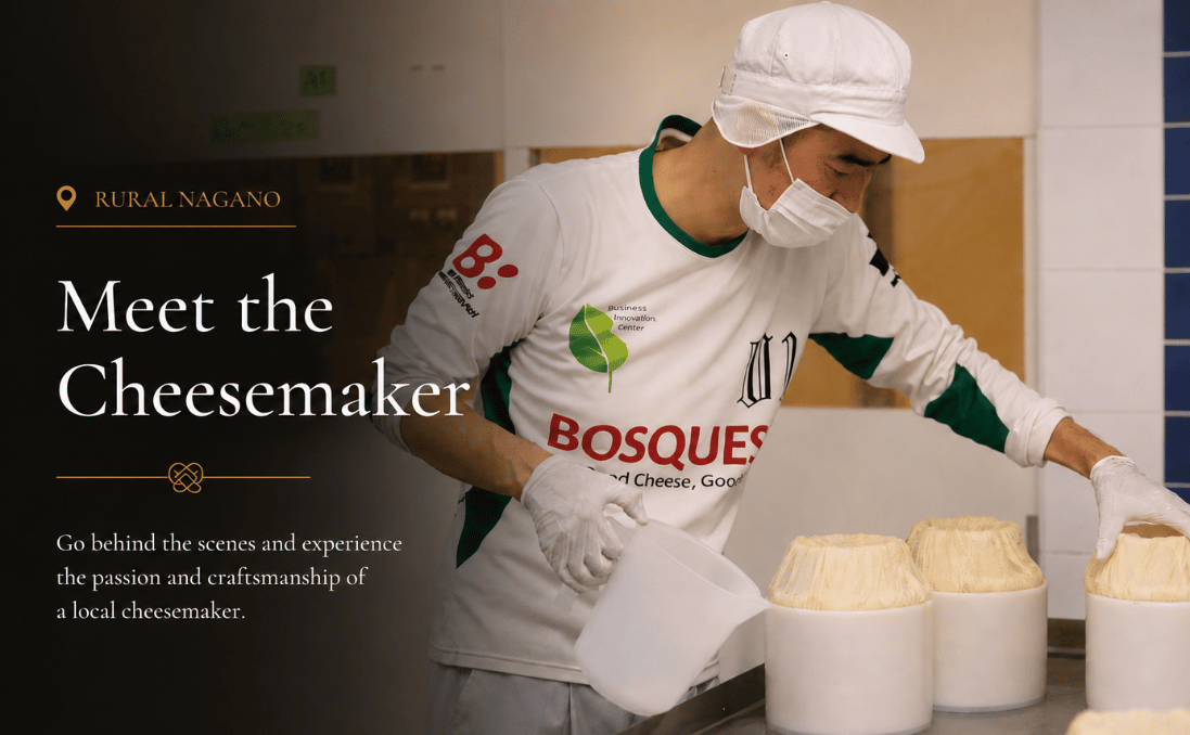 Cheesemaker Koremoto crafting cheese at Bosqueso Cheese Lab